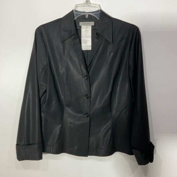 Rene’ Lezard Blazer Waist Jacket Wool Three Button Up Black Size 36 - Picture 2 of 12